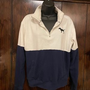 🔆 PINK VS sweatshirt pullover half zip navy white